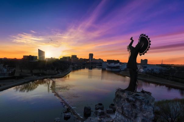 The Keeper over Downtown Wichita
