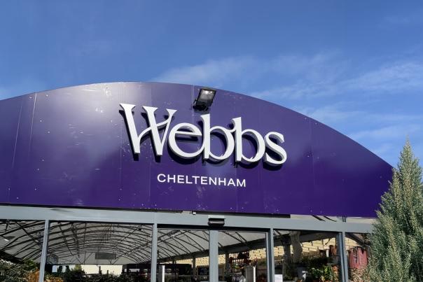 Store front of Webbs Garden Centre Cheltenham