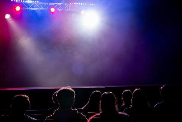 Photograph of a student night performance about to start at the New Theatre Royal in Portsmouth