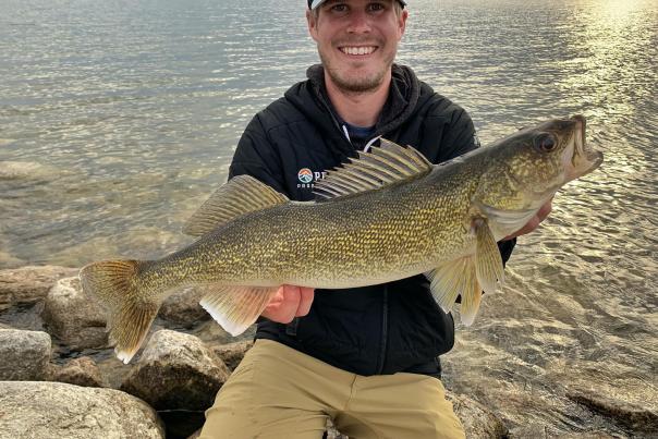 Tanner Cherney Walleye Fishing from Shore