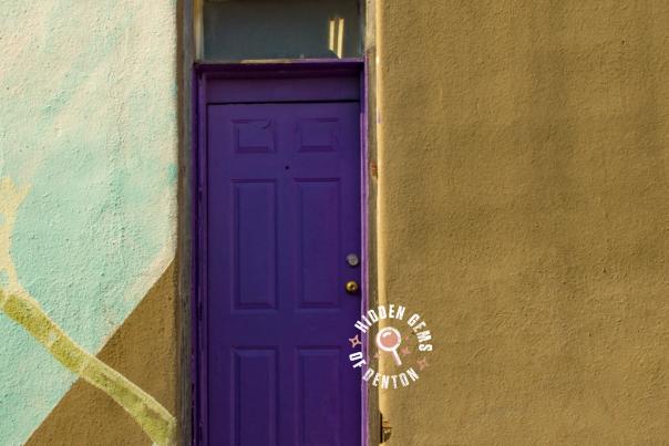 Iconic purple door in Denton, TX