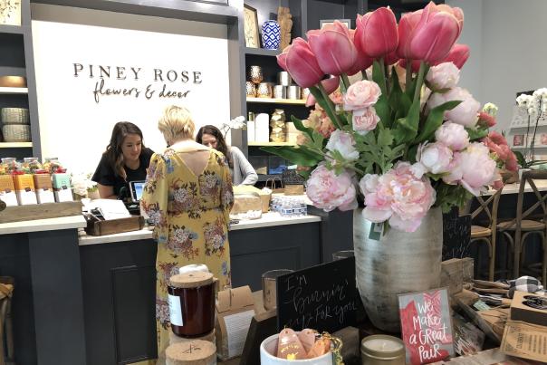 Piney Rose Floral Checkout Counter