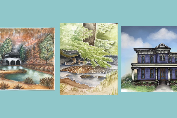 graphic of three pieces of art