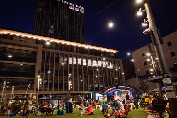 Broadway Square at Night