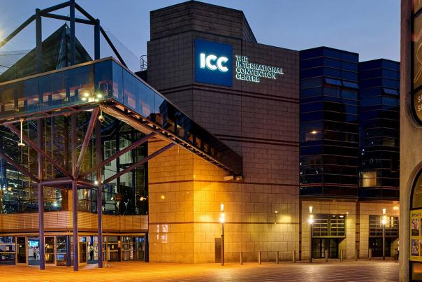 ICC exterior at dusk
