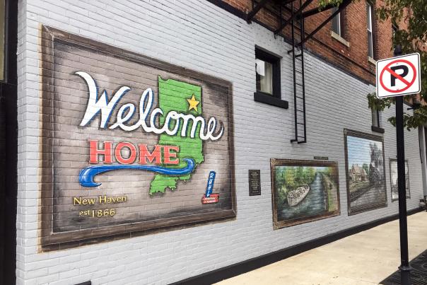 Welcome Home mural in New Haven, Indiana