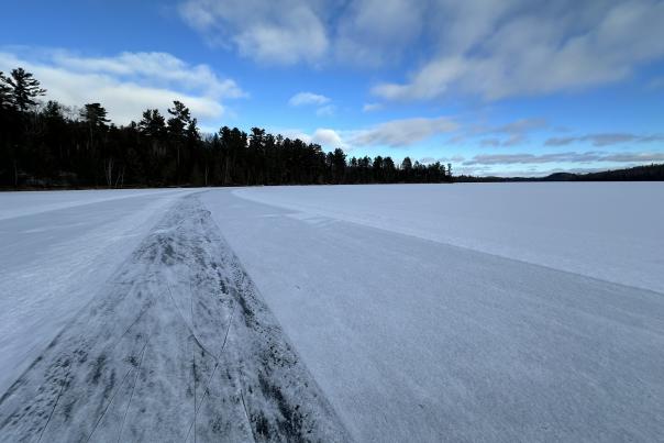 Ice Skating on Hungry Jack Lake on the Gunflint Trail