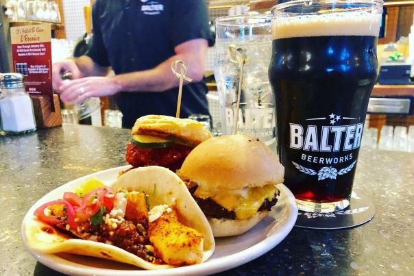 Happy hour sliders, tacos and beer at Balter Beerworks