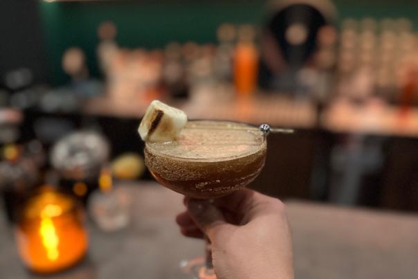 S'mores-style espresso martini at the Honorable Distillery in Marquette, MI