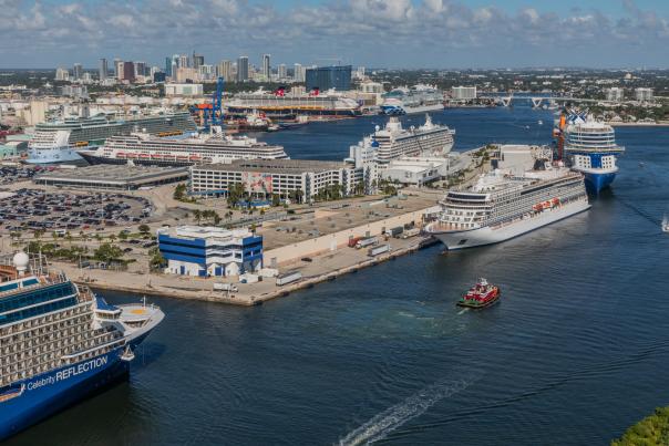 Cruise ships at Port Everglades