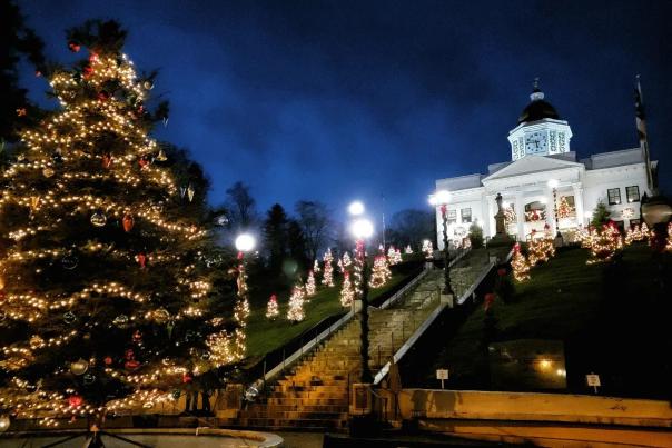 Sylva Courthouse at Christmas