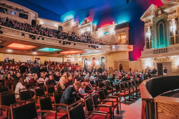People fill the inside of the Capitol Theatre