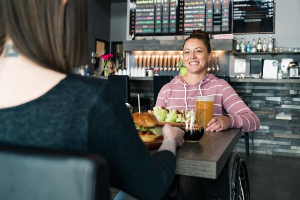 Couple Enjoying a Meal at Copper Brewing