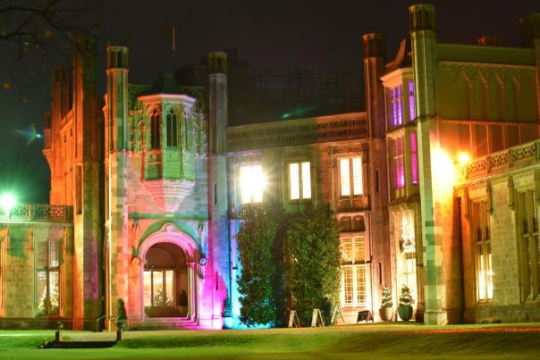 Highcliffe Castle exterior at Christmas