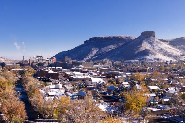 Snow in Golden, Colorado during fall