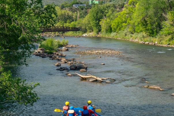 Rafting on the Animas River Near Downtown Durango, CO
