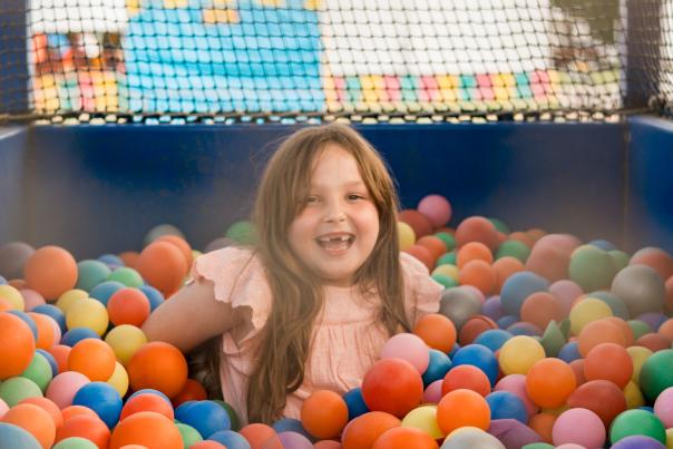 Kid in ballpit