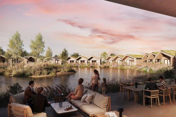 Artists impression of The Reserve at Chester Zoo, luxury accommodation lodges