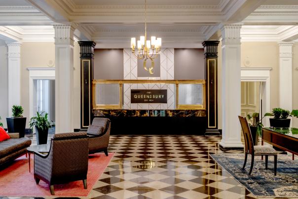 Front desk at The Queensbury Hotel