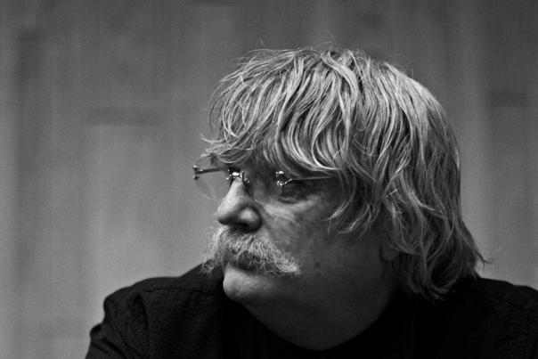Black and white photo of Sir Karl jenkins