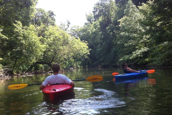 A couple kayaking at Yellow Breeches