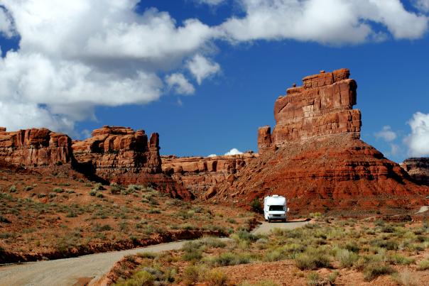 RV driving in Monument Valley area
