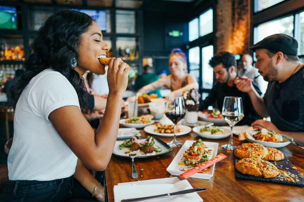 Group of friends enjoying dinner