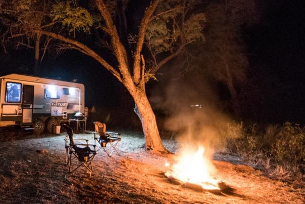 campfire at night in the kimberley