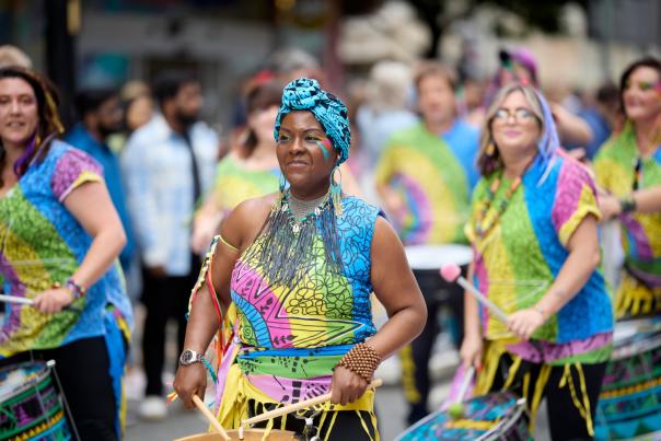Image of people in a parade