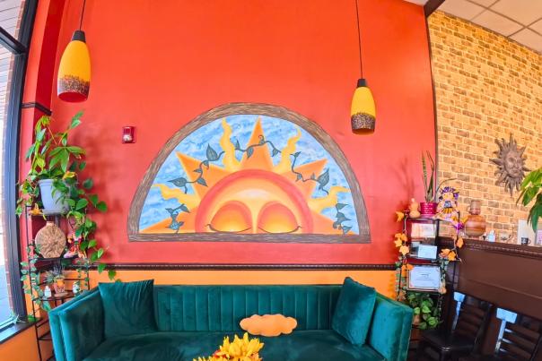 Café del Sol Mural and Couch