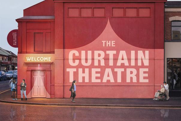 Outside the Curtain Theatre in Rochdale