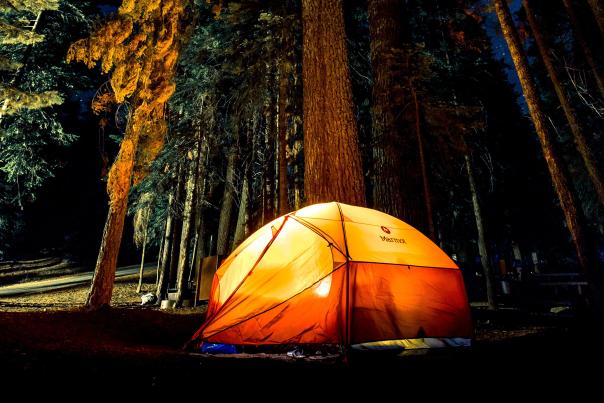 Camping at night