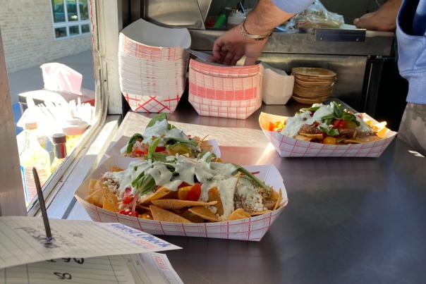 Nachos in the Sticky Pig Food Truck at Valley Preferred Cycling Center in Breinigsville, Pa.