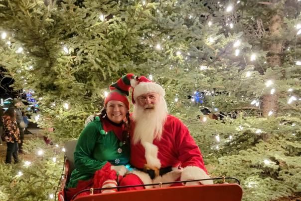 Santa and Elf at Tree Lighting