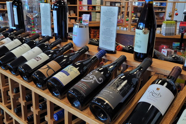 Display of wine at Punta Gorda Chocolate & Wine