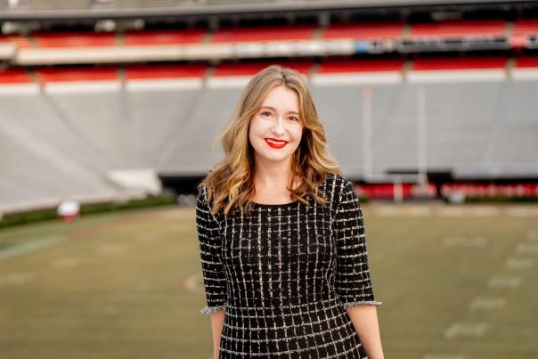 Elyse Harris at Sanford Stadium Headshot landscape orientation