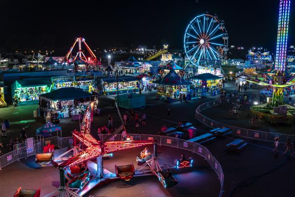 New York State Fair Midway at Night