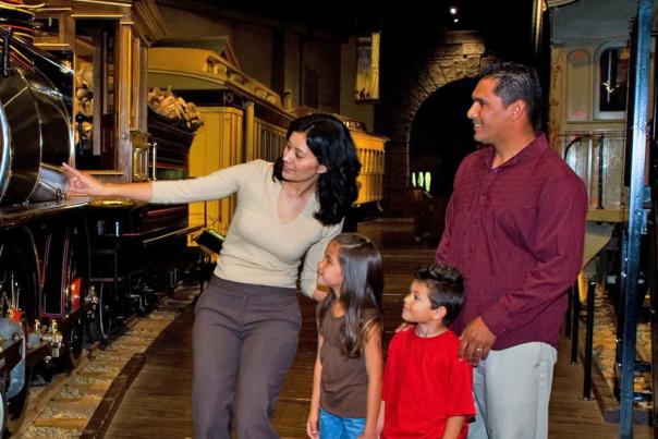 Family at Railroad Museum
