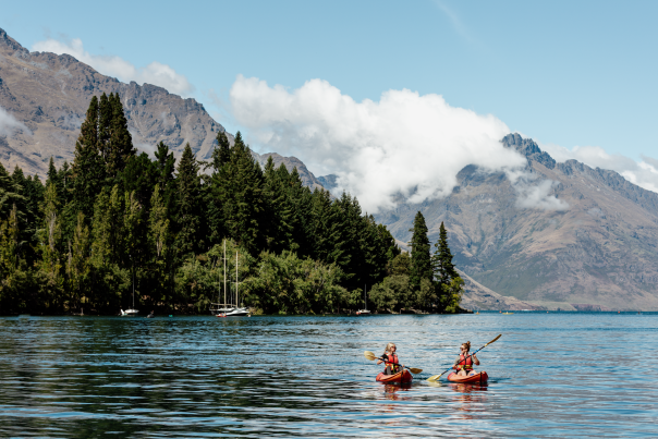 Kayaking on Lake Whakatipu, Queenstown