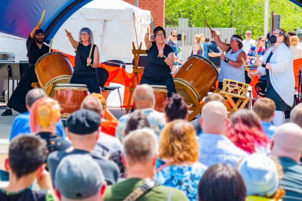 Taiko Drummers at the 2022 Cherry Blossom Festival