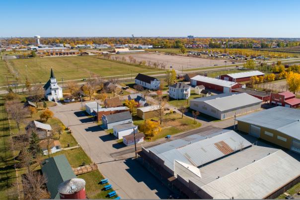 aerial shot of Bonanzaville pioneer village