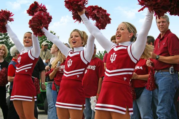 Cheerleaders At IU Homecoming In Bloomington, IN