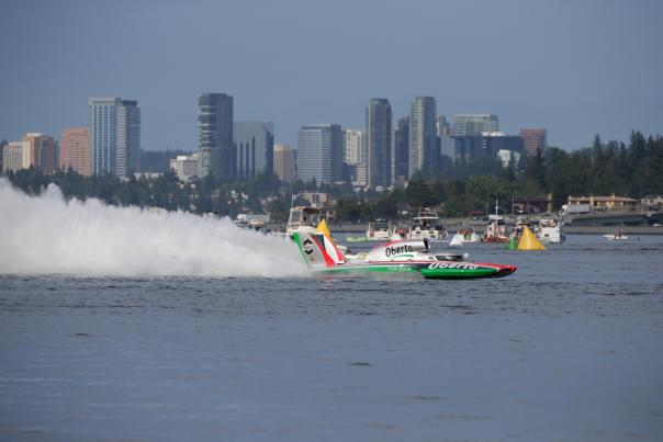 Seafair Hydroplane Bellevue Skyline