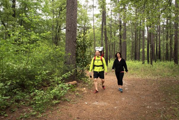 Couple hiking at Carvers Creek