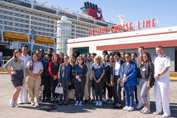 Jr. Achievement students participate in Disney Cruise Line's Career Bound Panel.
