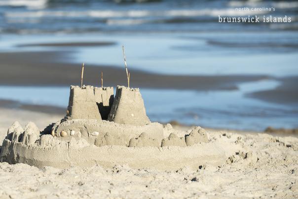 A Sandcastle on the beach in NC's Brunswick Islands