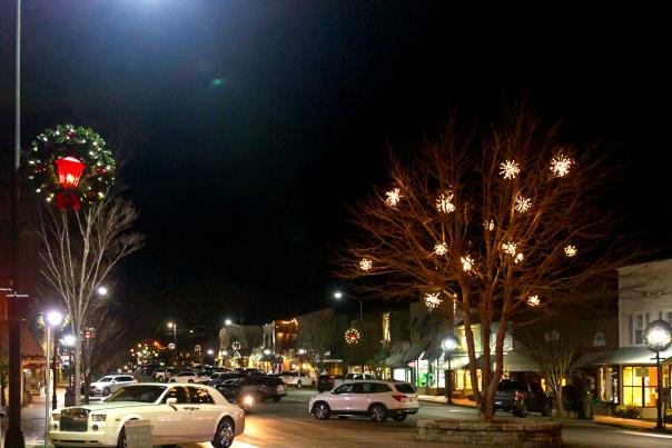 Highlands' Main Street during the Holiday season.