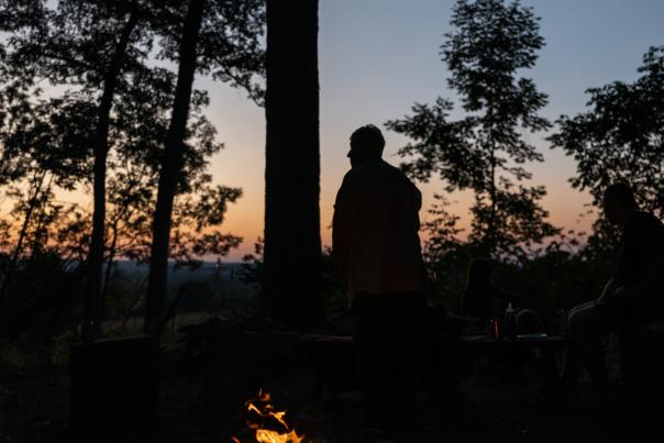 Firepit at sunset