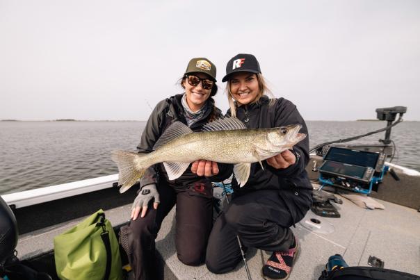 Women Holding a Walleye