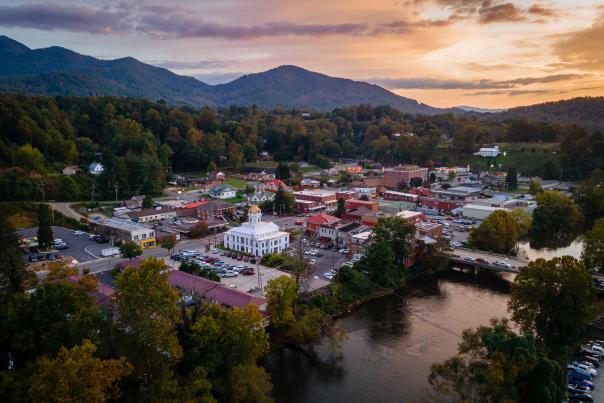Downtown Bryson City at Sunset